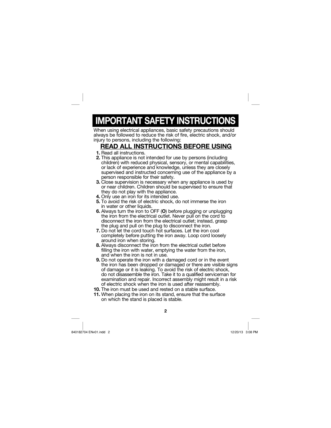 Hamilton Beach 14010 manual Important Safety Instructions 