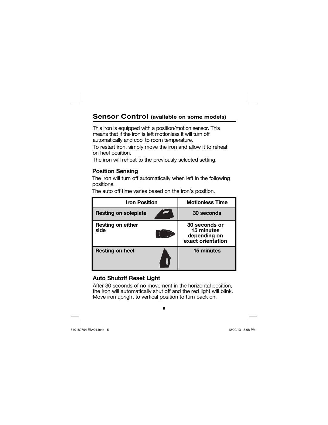 Hamilton Beach 14010 manual Position Sensing, Auto Shutoff Reset Light 