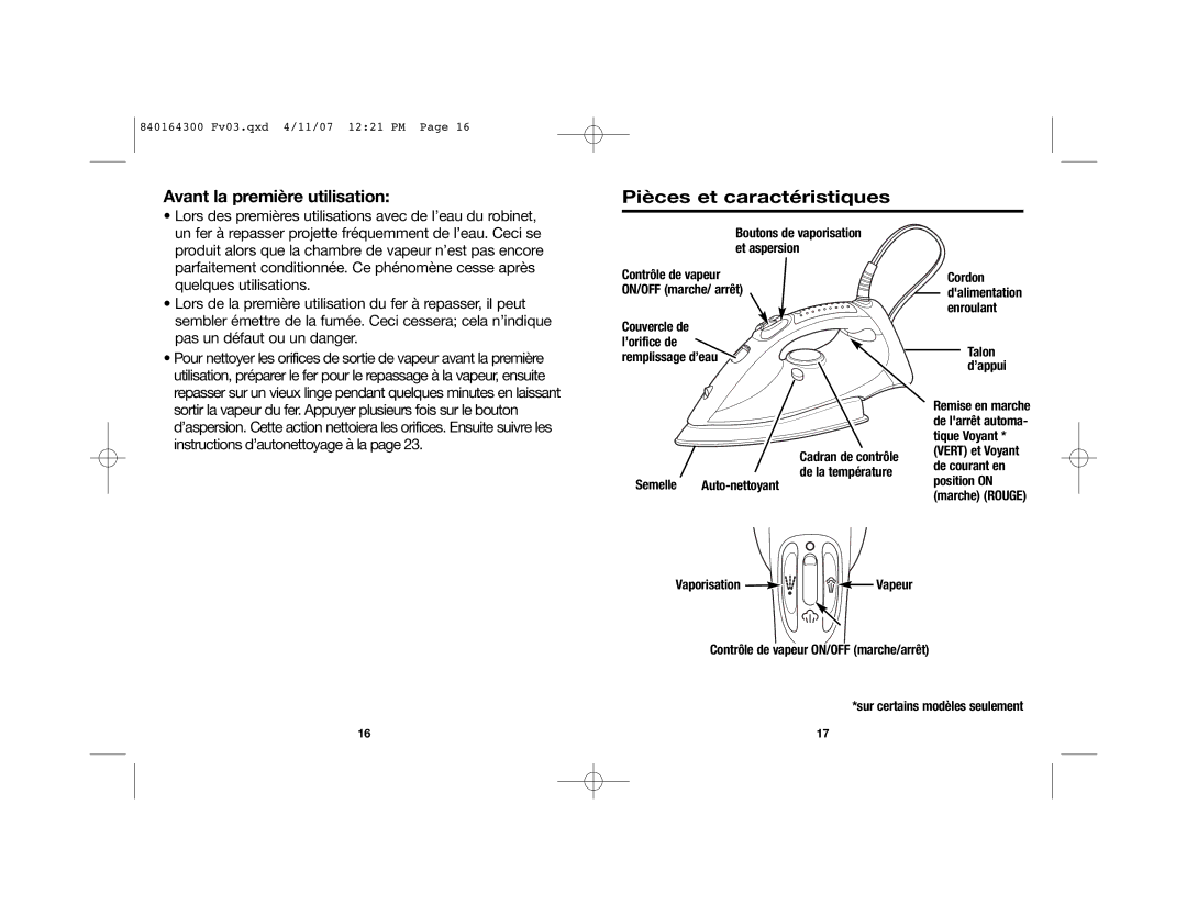 Hamilton Beach 14977C manual Pièces et caractéristiques, Avant la première utilisation 