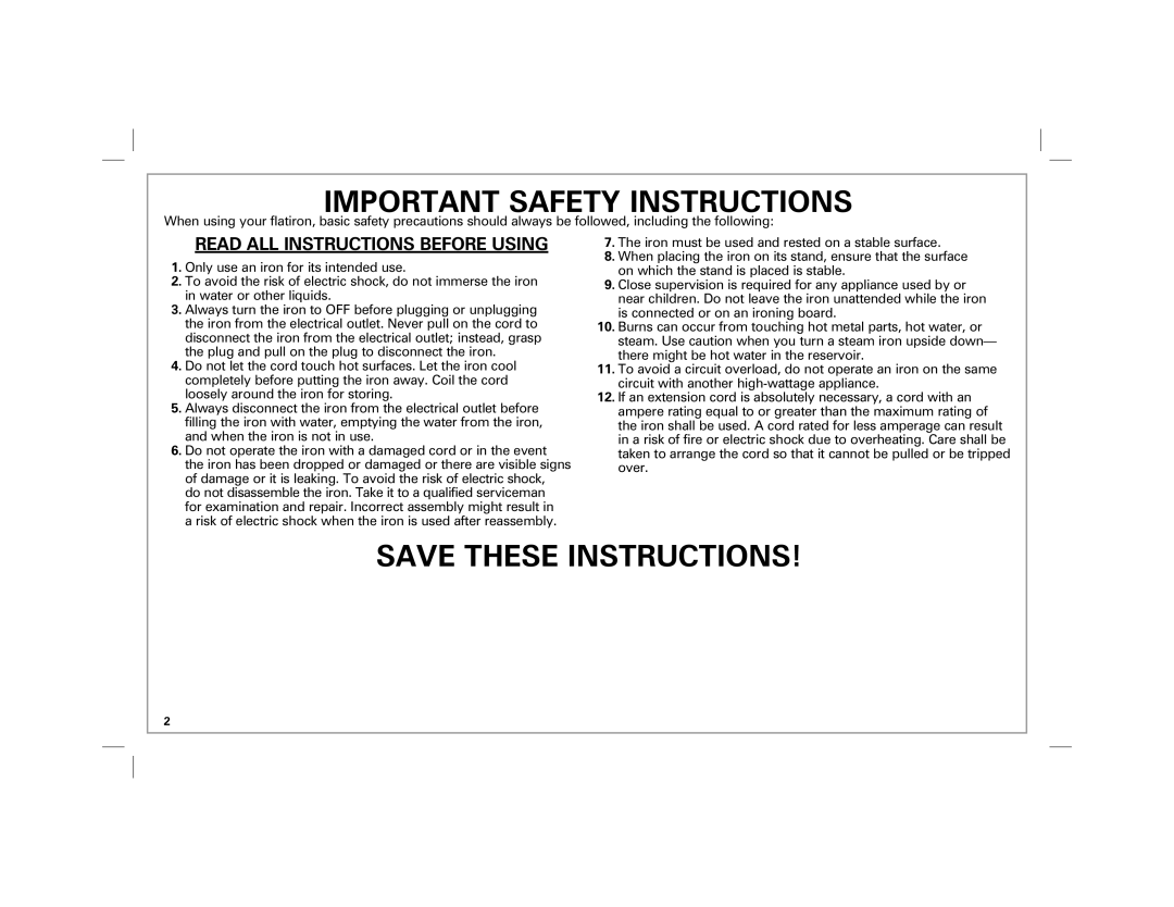 Hamilton Beach 19801 manual Important Safety Instructions 