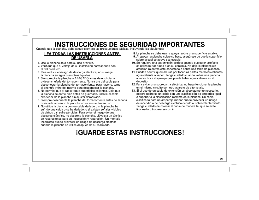 Hamilton Beach 19801 manual Instrucciones DE Seguridad Importantes 