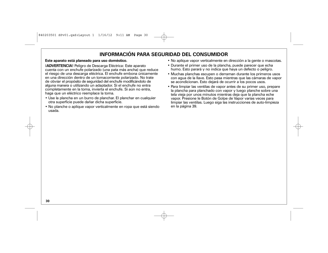 Hamilton Beach 19900 manual Información Para Seguridad DEL Consumidor, Este aparato está planeado para uso doméstico 