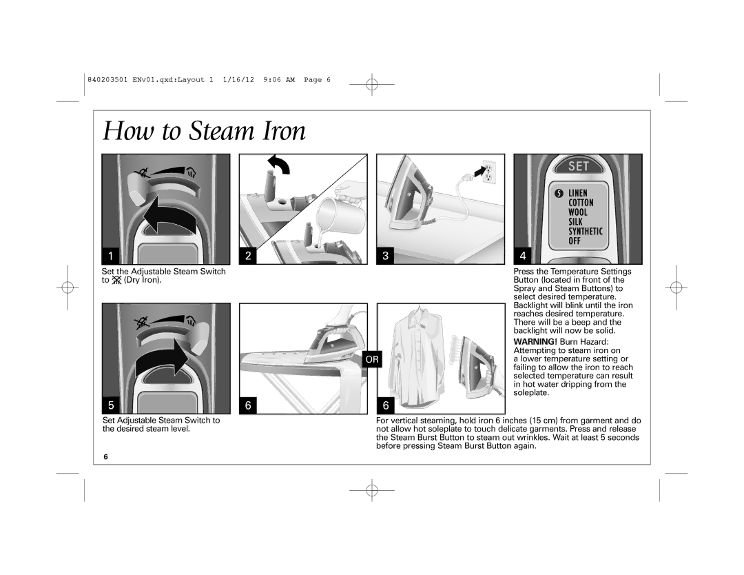 Hamilton Beach 19900 manual How to Steam Iron 