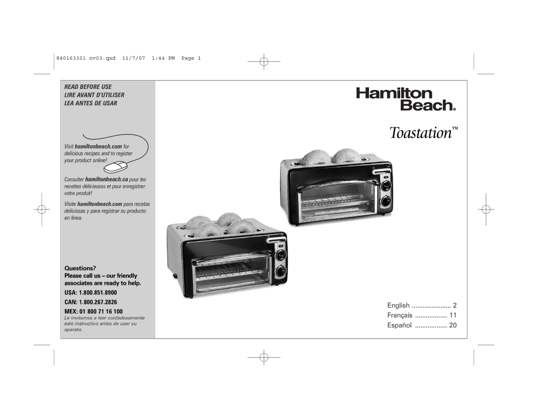 Hamilton Beach 22703, 22708, 24708 manual Toastation 