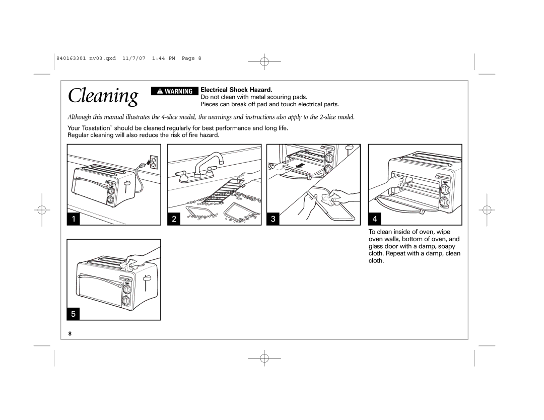 Hamilton Beach 24708, 22708, 22703 manual Cleaning, Electrical Shock Hazard 