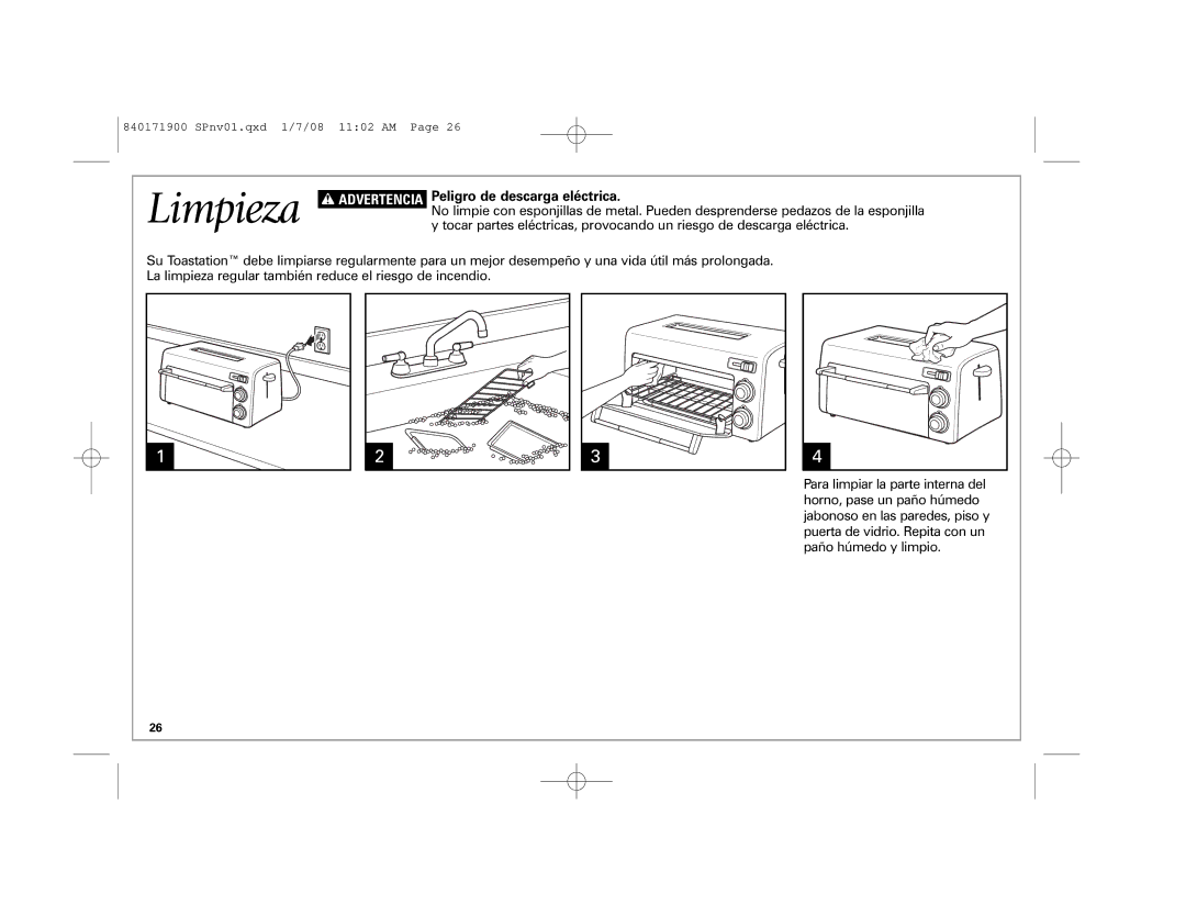 Hamilton Beach 22709C manual Limpieza, Peligro de descarga eléctrica 