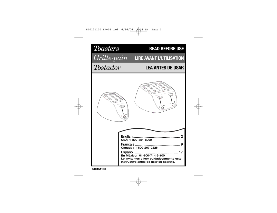 Hamilton Beach 22988 manual Toasters Grille-pain 