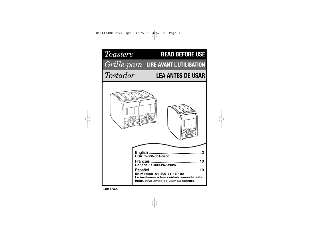 Hamilton Beach 22655C, 24121 manual Toasters Grille-pain 