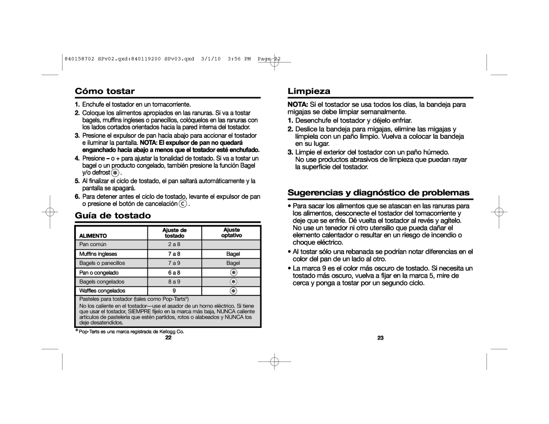 Hamilton Beach 24502 manual Cómo tostar, Guía de tostado, Limpieza, Sugerencias y diagnóstico de problemas 