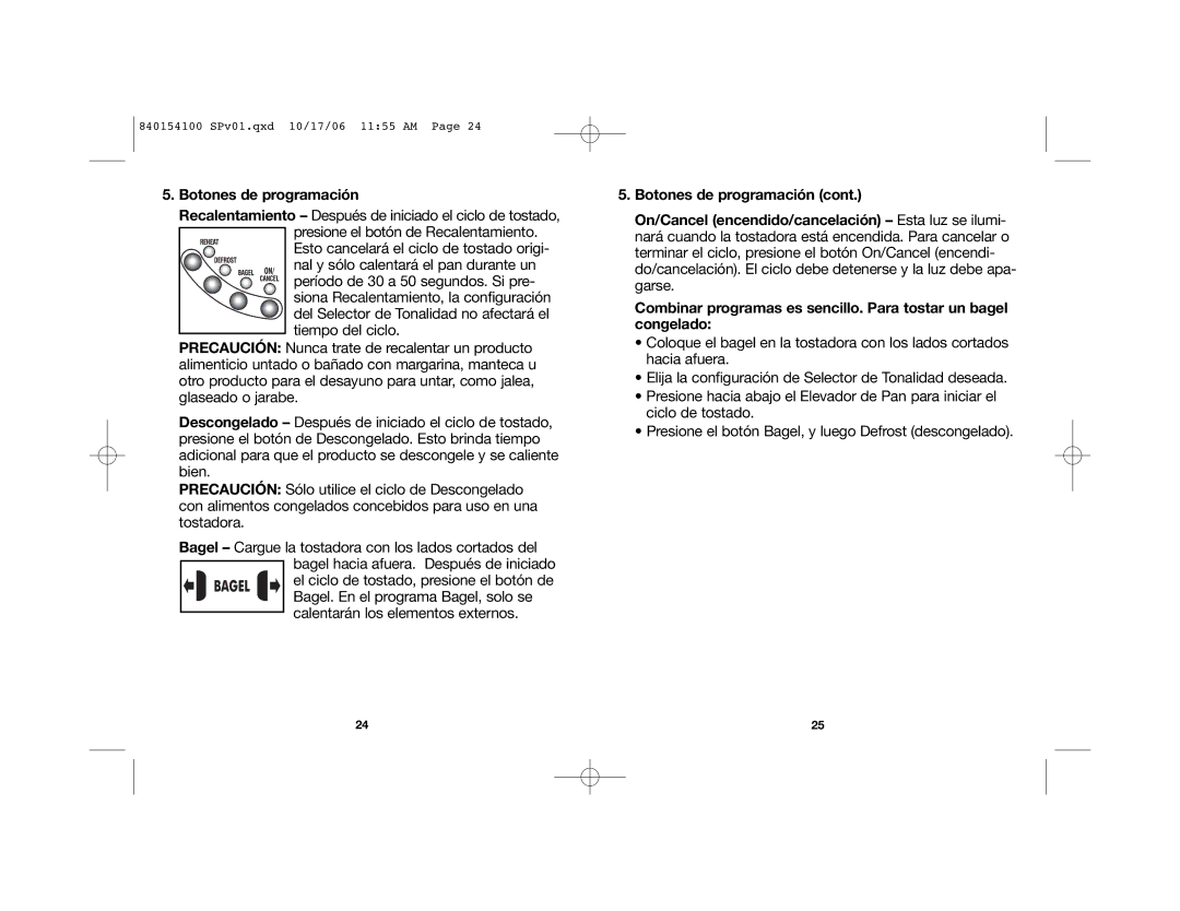 Hamilton Beach 22560, 24560 manual Botones de programación 