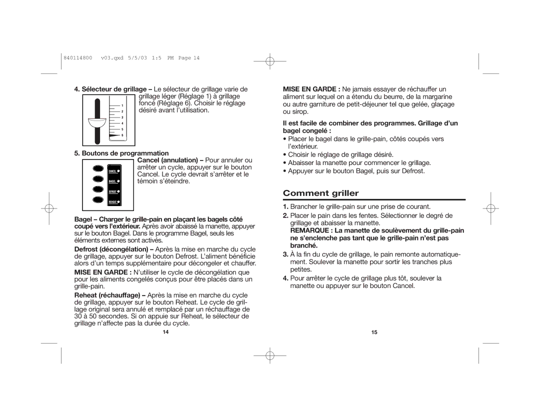 Hamilton Beach 24669 manual Comment griller 