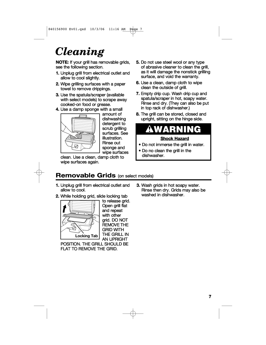 Hamilton Beach 25285 manual Cleaning, Shock Hazard, wWARNING 