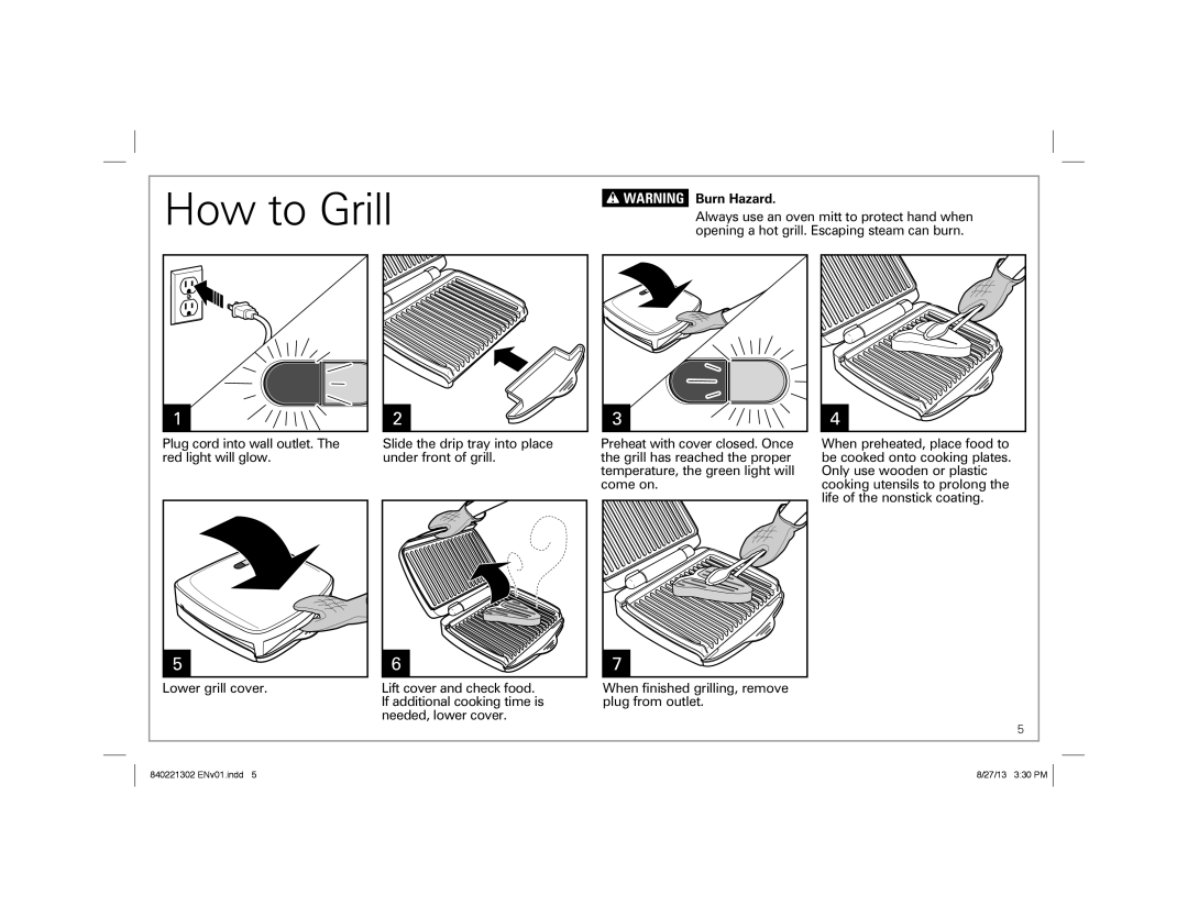 Hamilton Beach 25335 manual How to Grill 