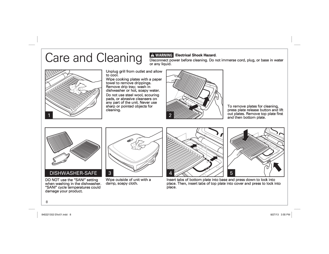 Hamilton Beach 25335 manual Care and Cleaning, Dishwasher-Safe 