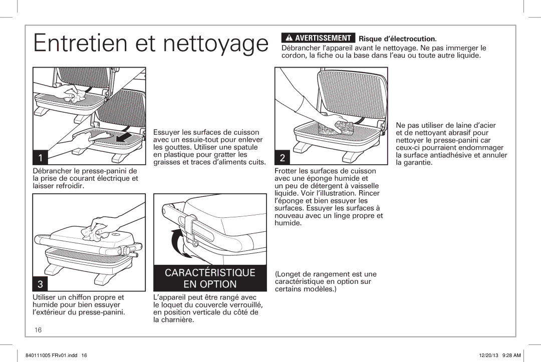 Hamilton Beach 25450 manual EN Option 