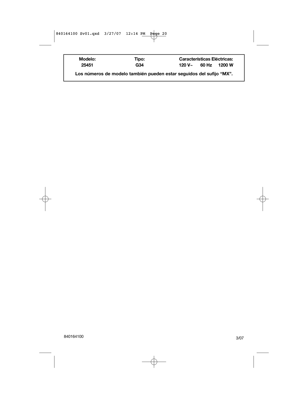 Hamilton Beach 25451 manual Modelo Tipo 