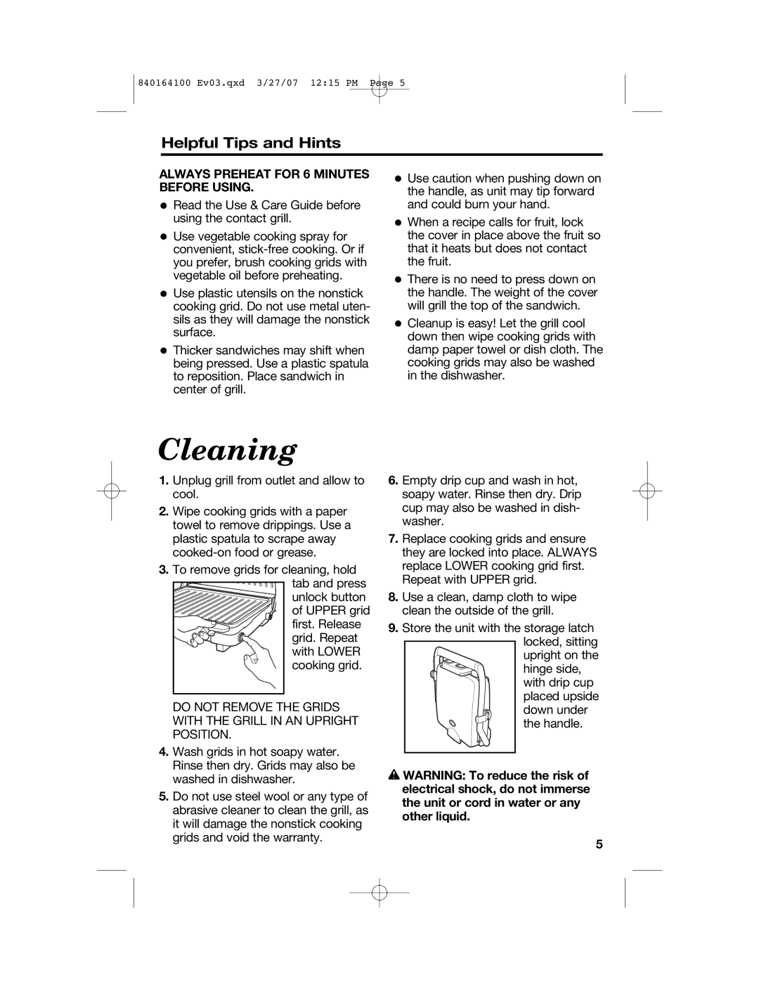 Hamilton Beach 25451 manual Cleaning, Helpful Tips and Hints, Always Preheat for 6 Minutes, Before Using 