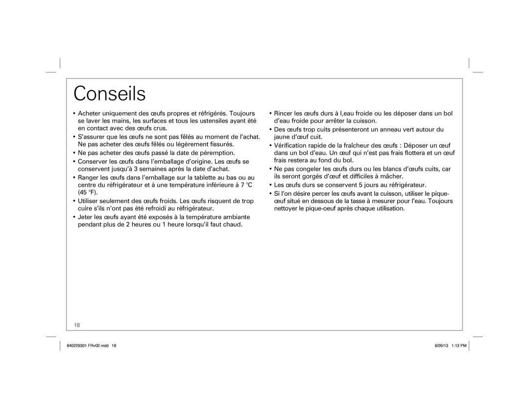 Hamilton Beach 25500 manual Conseils 