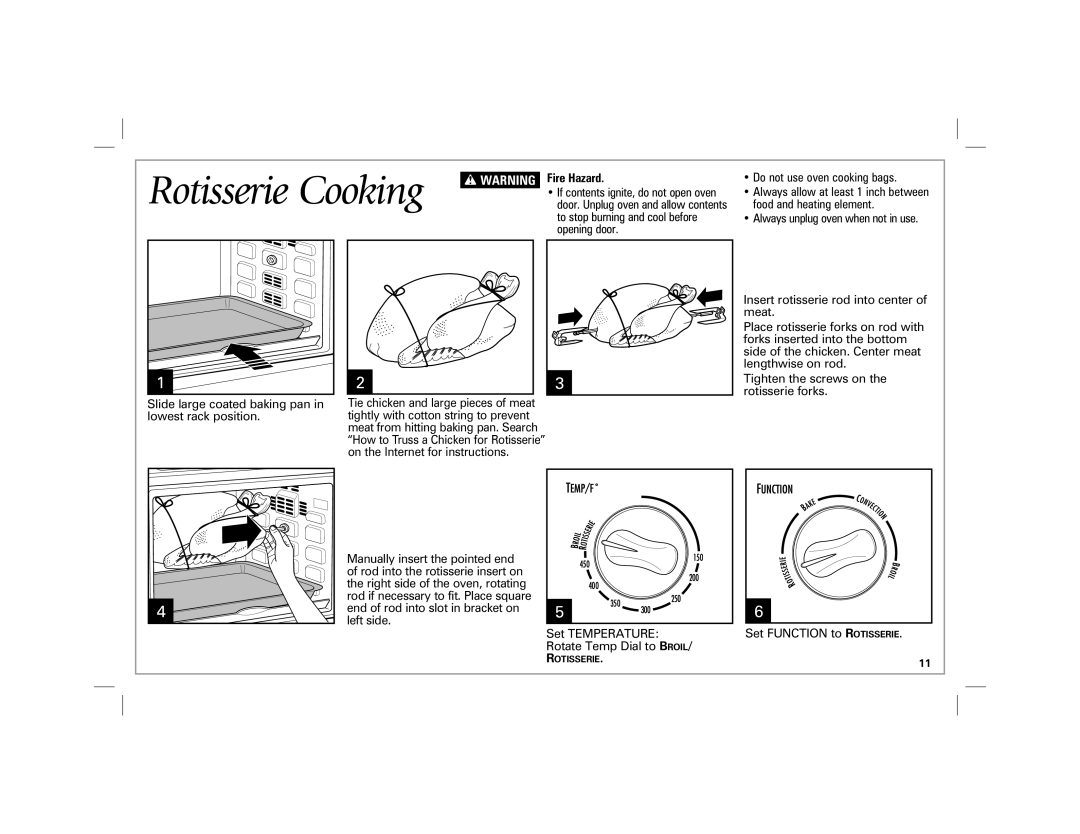 Hamilton Beach 31100 manual Rotisserie Cooking 