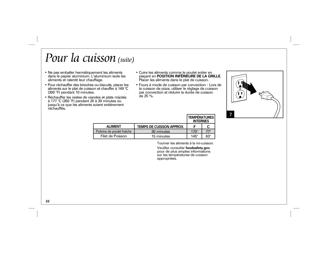 Hamilton Beach 31100 manual Pour la cuisson suite, De 25 % 