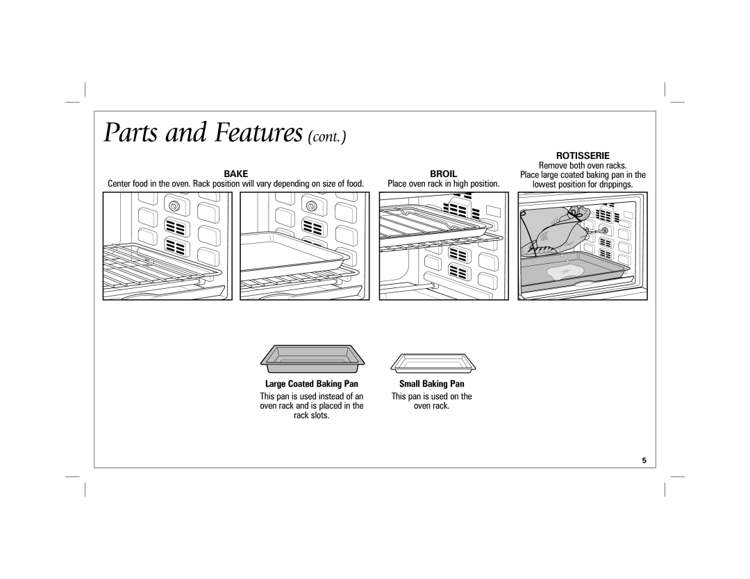 Hamilton Beach 31100 manual Rotisserie, Bake Broil 