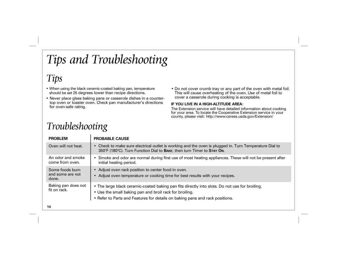 Hamilton Beach 31100 manual Tips and Troubleshooting 