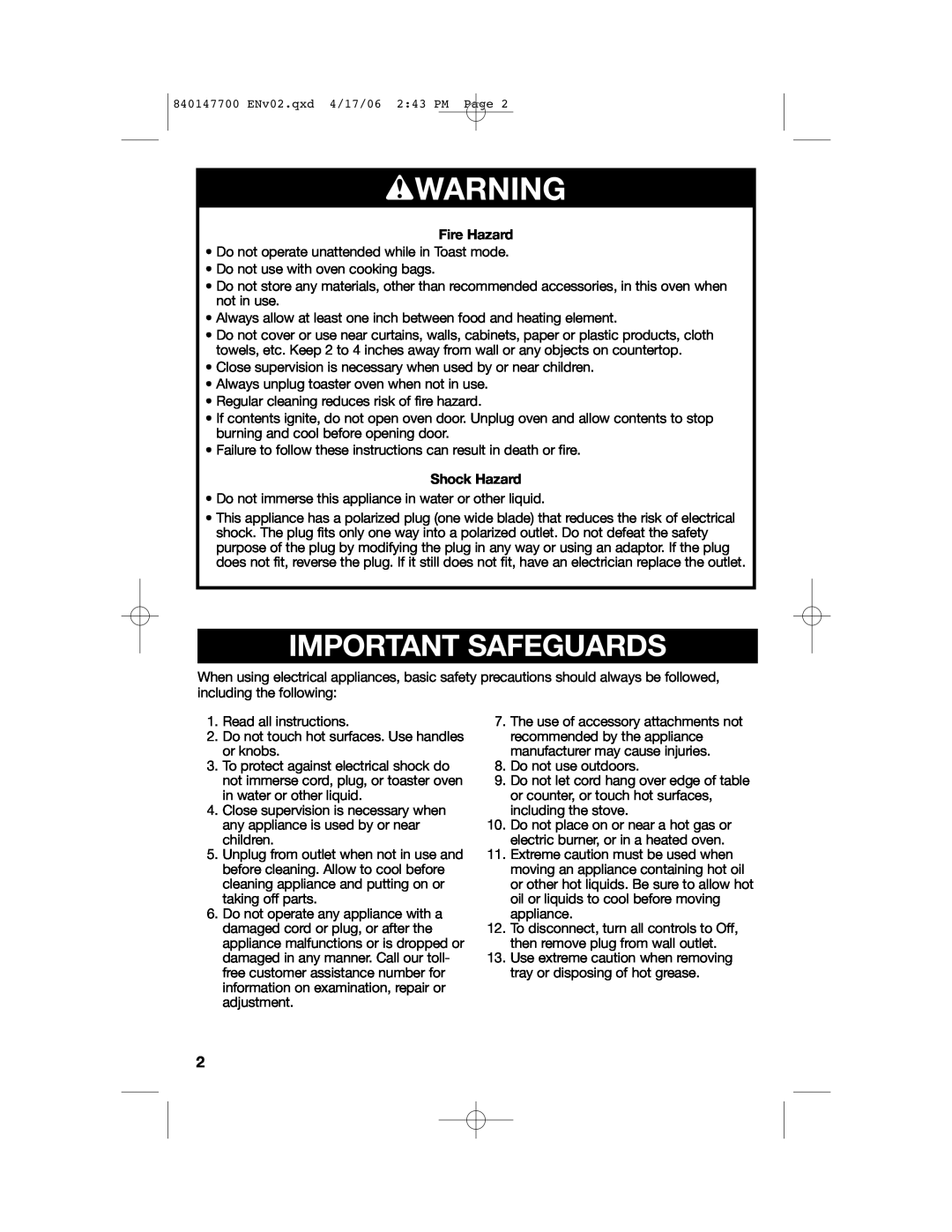Hamilton Beach 31180 manual wWARNING, Important Safeguards 