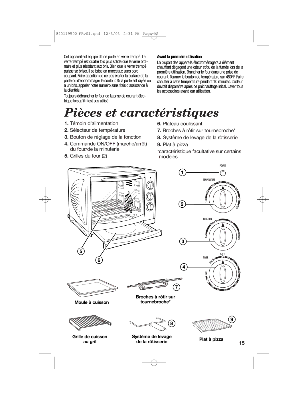 Hamilton Beach 31195 manual Pièces et caractéristiques, Avant la première utilisation 