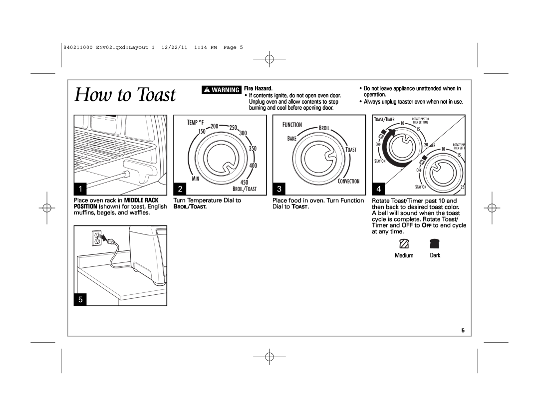 Hamilton Beach 31331, 31333 manual How to Toast, w WARNING 