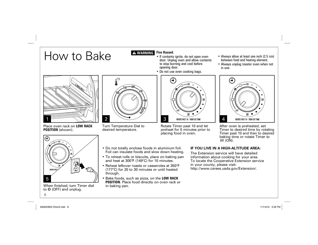 Hamilton Beach 31334 manual How to Bake 