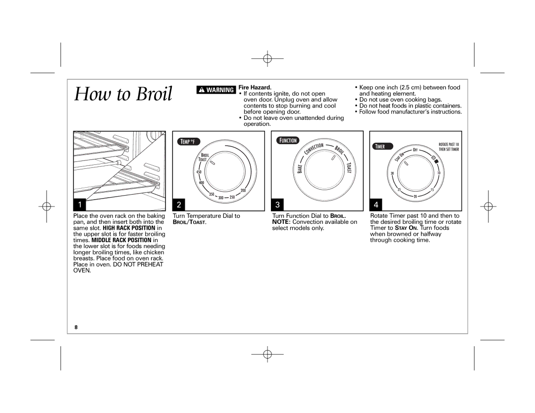 Hamilton Beach 31511, 31506, 31512, 31508 manual How to Broil 