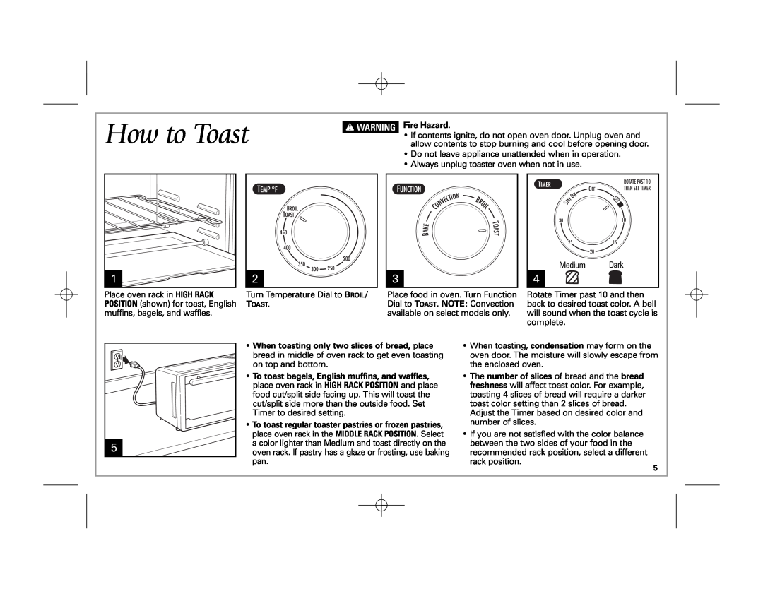 Hamilton Beach 31506, 31511, 31512, 31508 manual How to Toast 