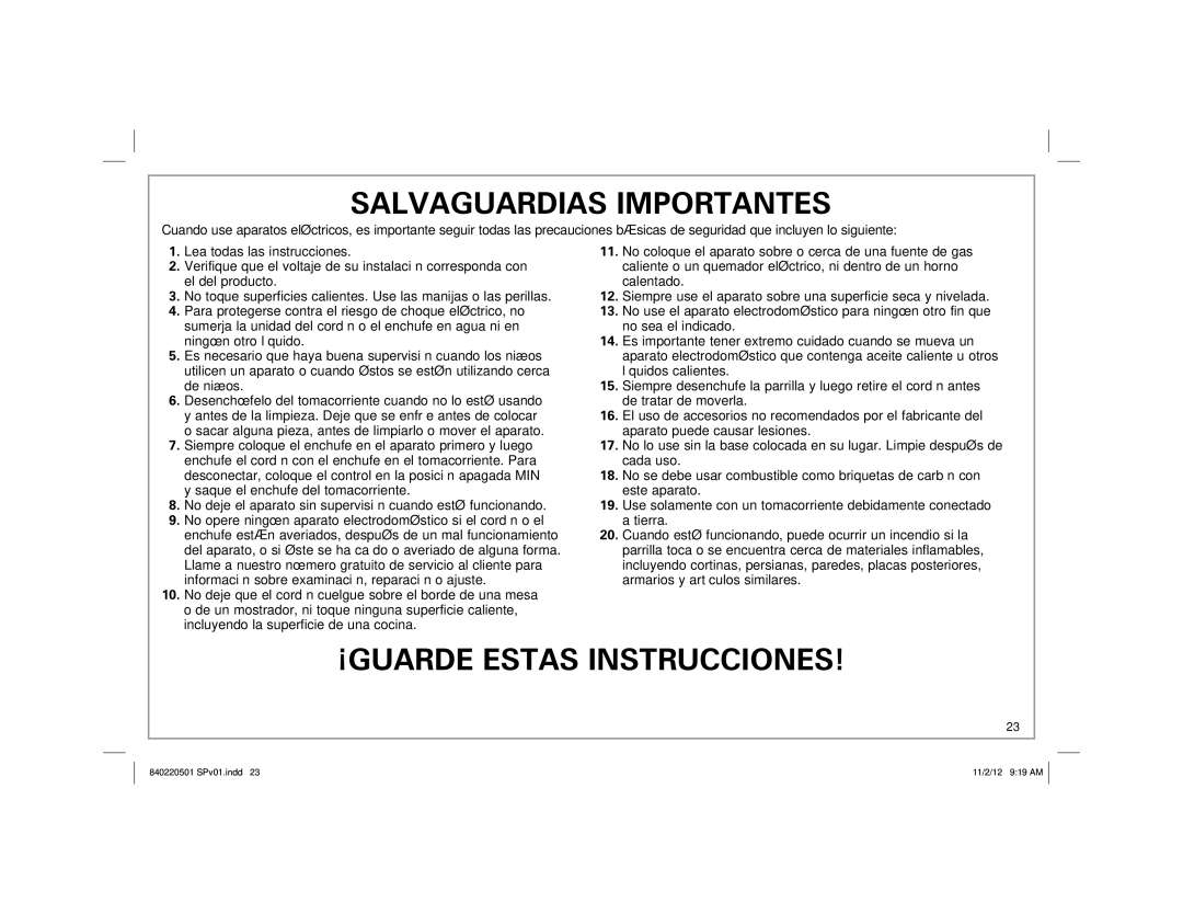 Hamilton Beach 31606N, 31605N manual Salvaguardias Importantes 