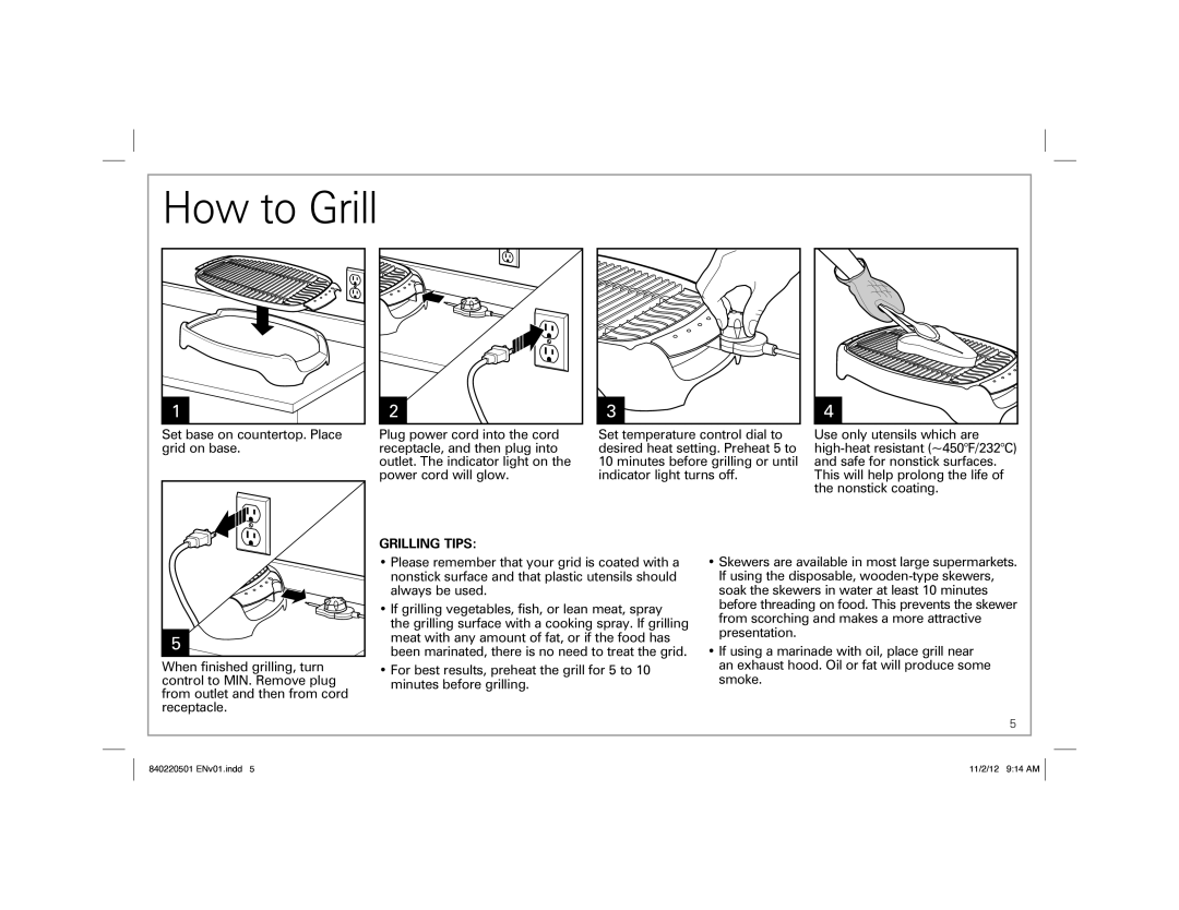 Hamilton Beach 31606N, 31605N manual How to Grill 