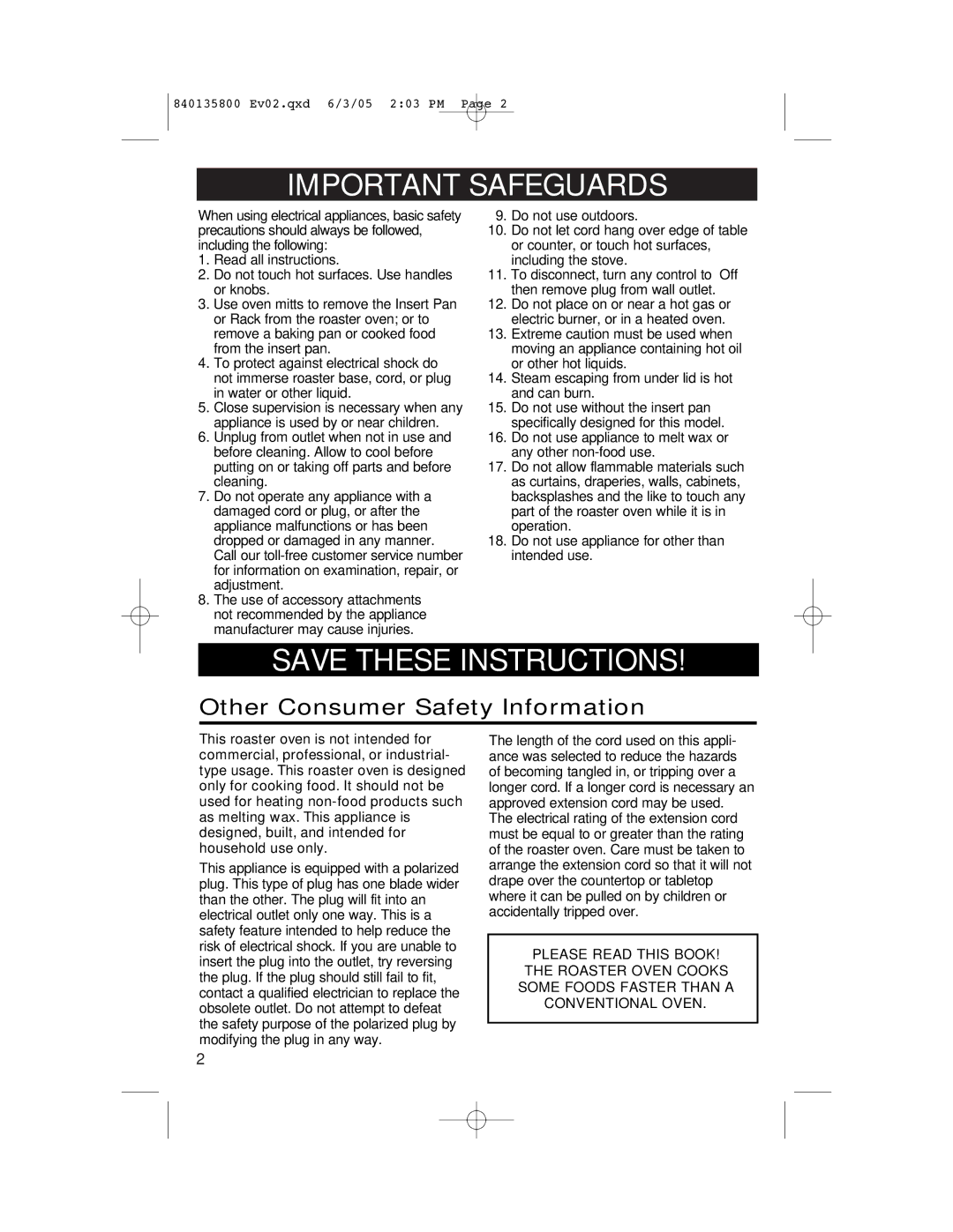 Hamilton Beach 32184C manual Important Safeguards, Other Consumer Safety Information 