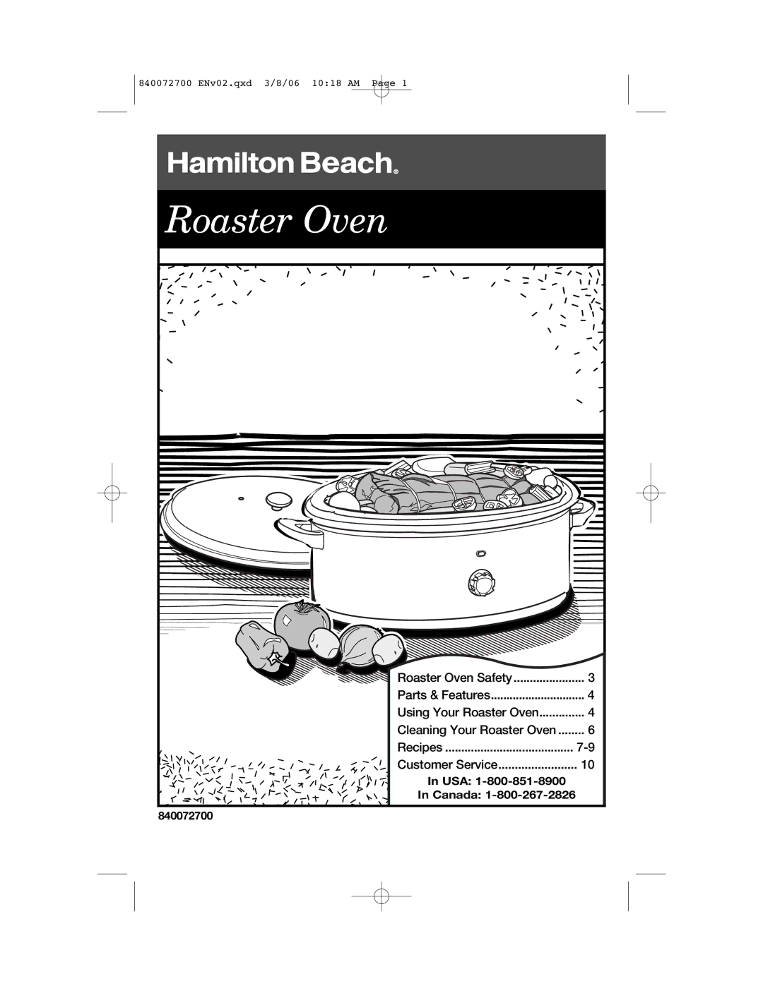 Hamilton Beach 32600s manual Roaster Oven 