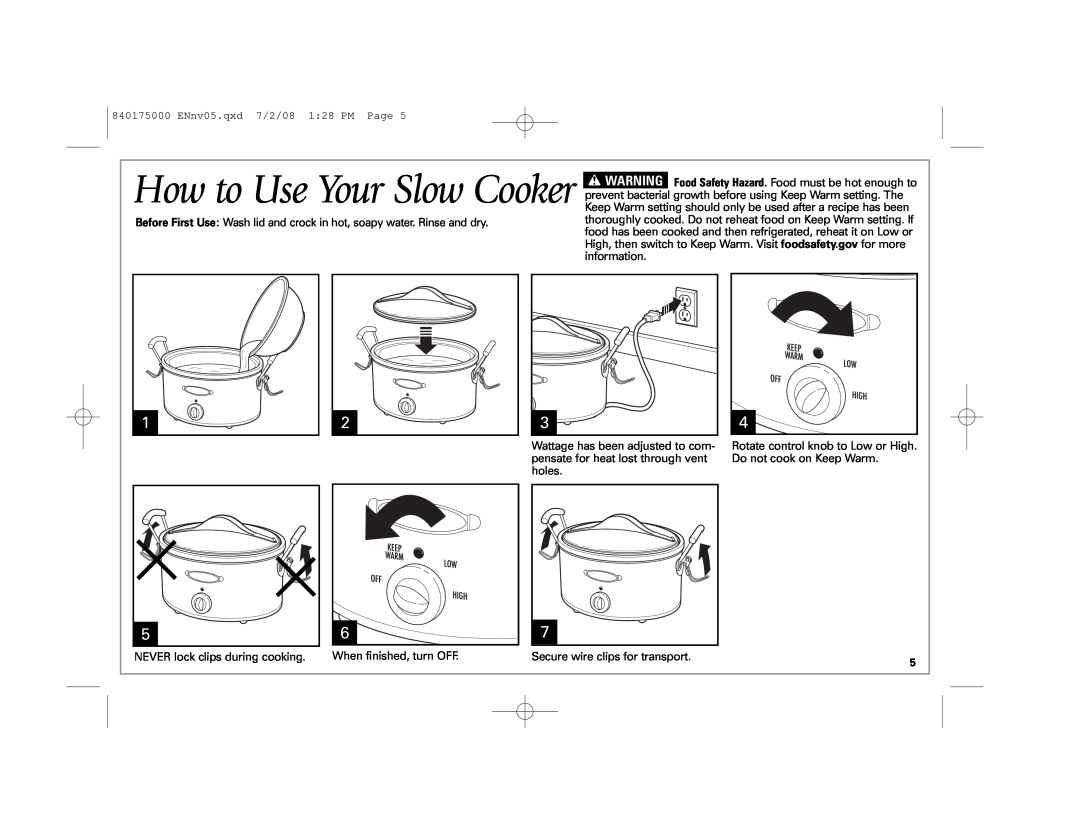 Hamilton Beach 33144, 33163H, 33163TCRB, 33162C, 33145C manual How to Use Your Slow Cooker, ENnv05.qxd 7/2/08 128 PM Page 