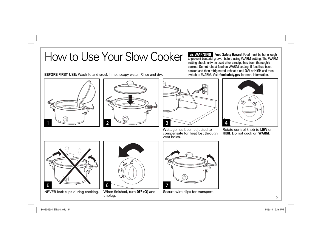 Hamilton Beach 33264, 33354, 33263, 33245 manual How to Use Your Slow Cooker 