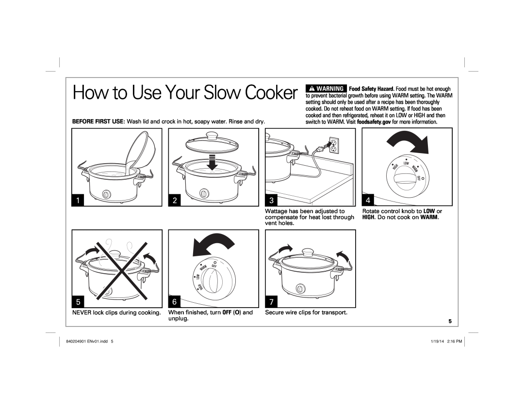 Hamilton Beach 33264, 33354, 33263, 33245 manual How to Use Your Slow Cooker 