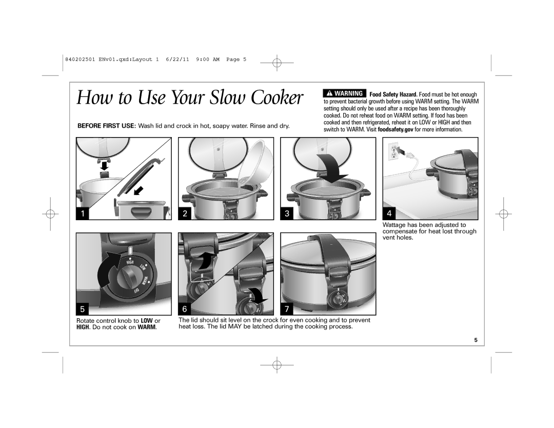 Hamilton Beach 33461, 33472 manual How to Use Your Slow Cooker 