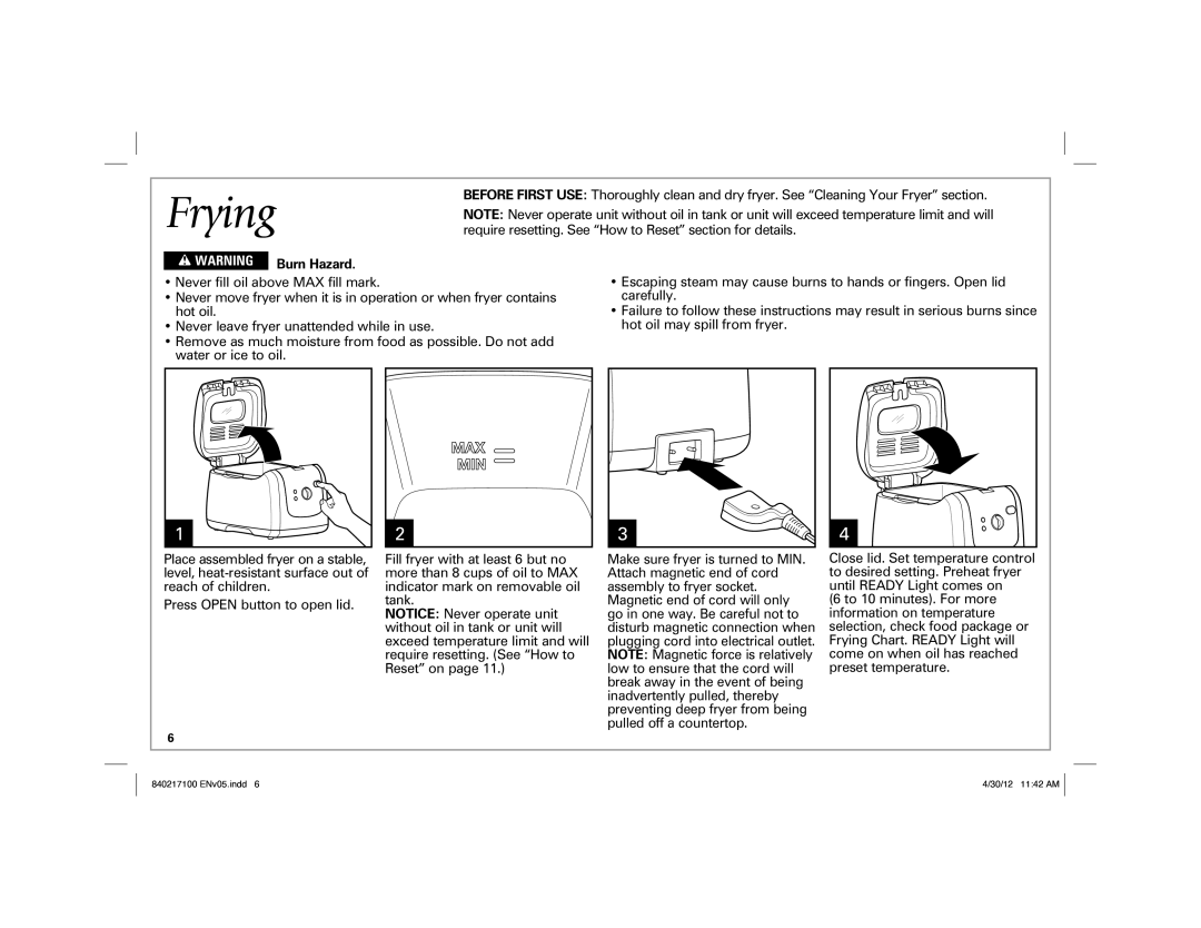 Hamilton Beach 35021 manual Require resetting. See How to Reset section for details, Burn Hazard 