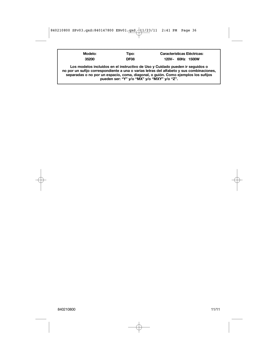 Hamilton Beach 35200 manual Tipo 