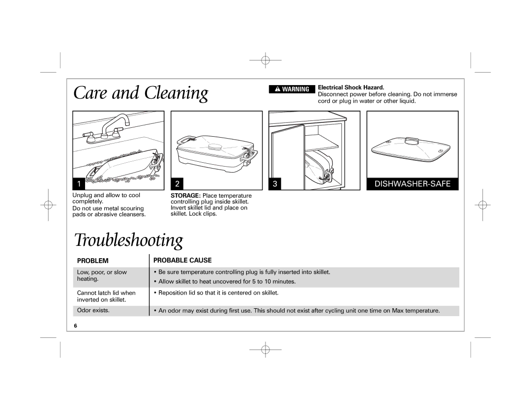 Hamilton Beach 38540 manual Care and Cleaning, Troubleshooting 