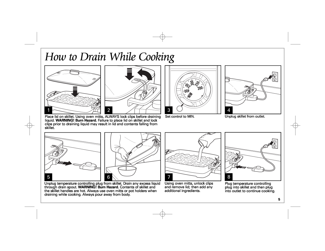 Hamilton Beach 38540 manual How to Drain While Cooking 