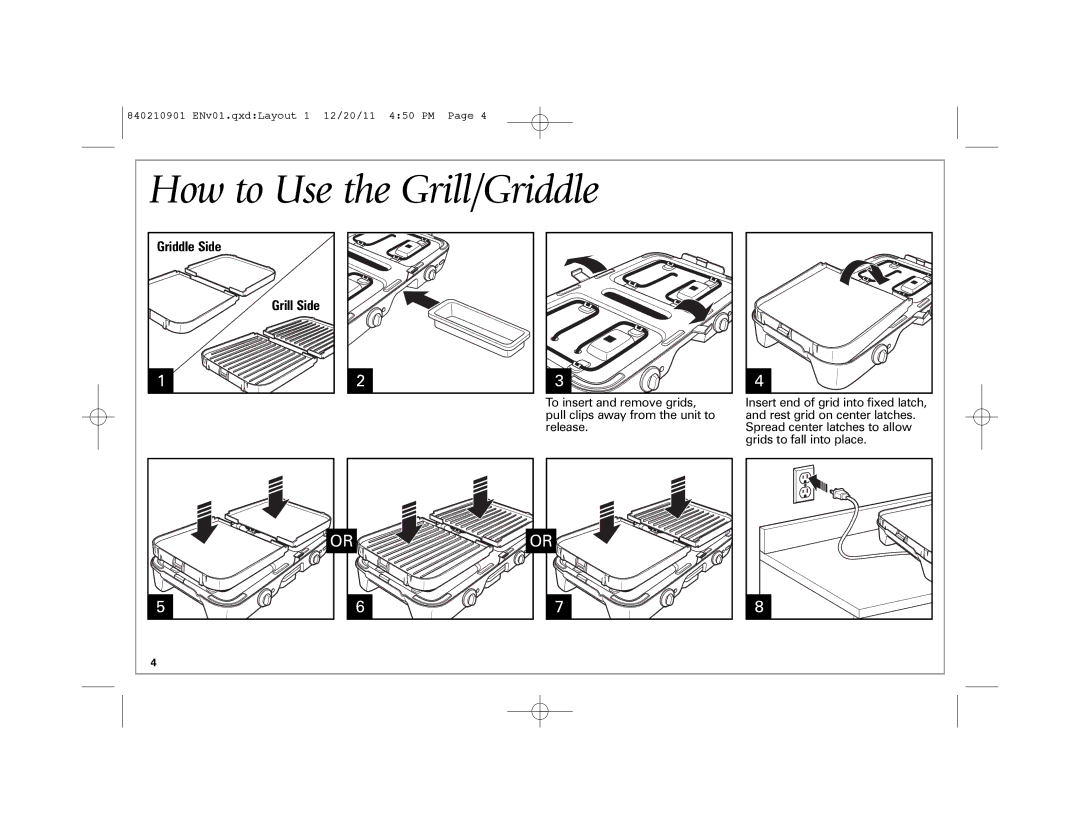 Hamilton Beach 38546 manual How to Use the Grill/Griddle, Griddle Side Grill Side 