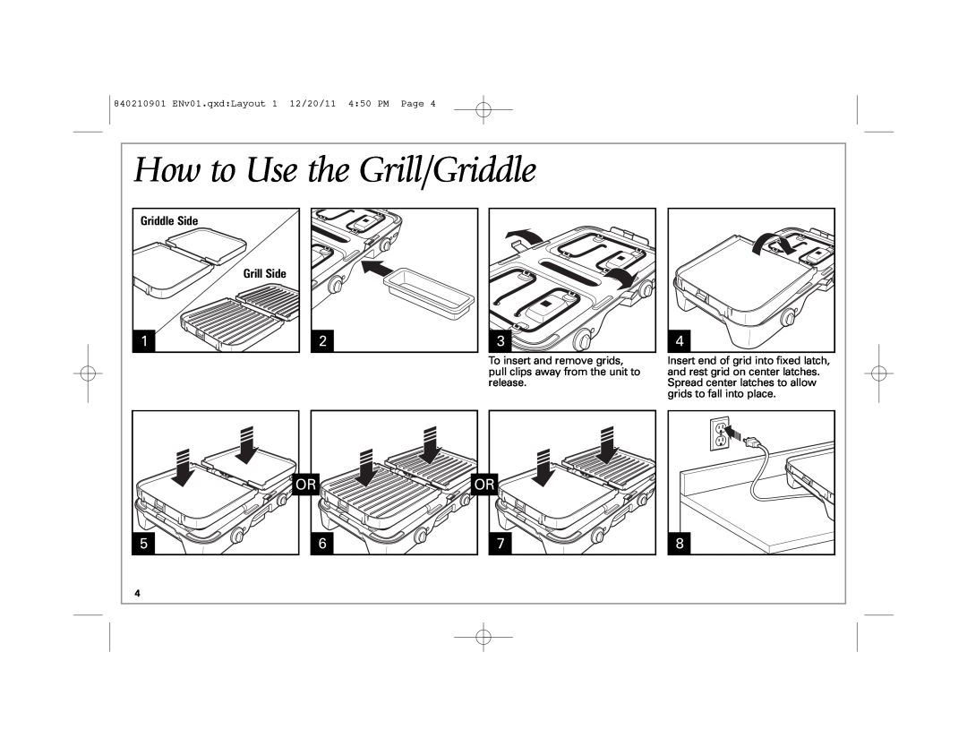 Hamilton Beach 38546 manual How to Use the Grill/Griddle, Griddle Side Grill Side, Or Or 