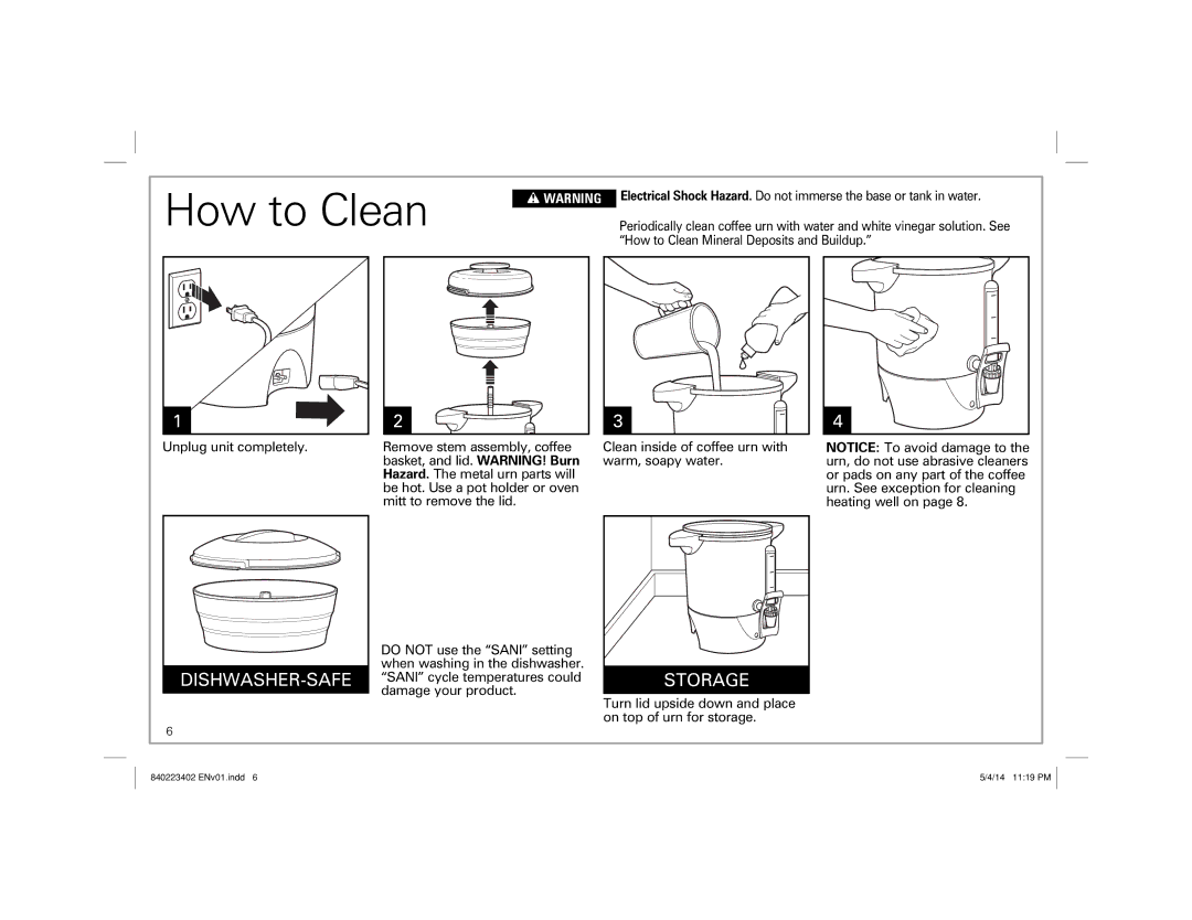 Hamilton Beach 40514 manual How to Clean, Dishwasher-Safe 