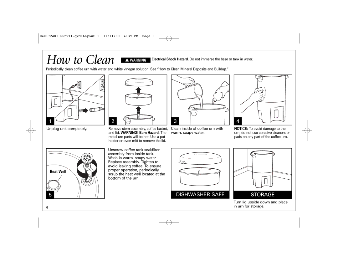 Hamilton Beach 40540 manual How to Clean, Heat Well 