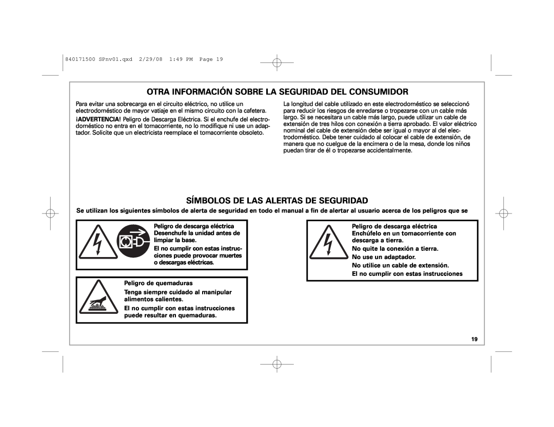 Hamilton Beach 40560 manual Otra Información Sobre La Seguridad Del Consumidor, Símbolos De Las Alertas De Seguridad 