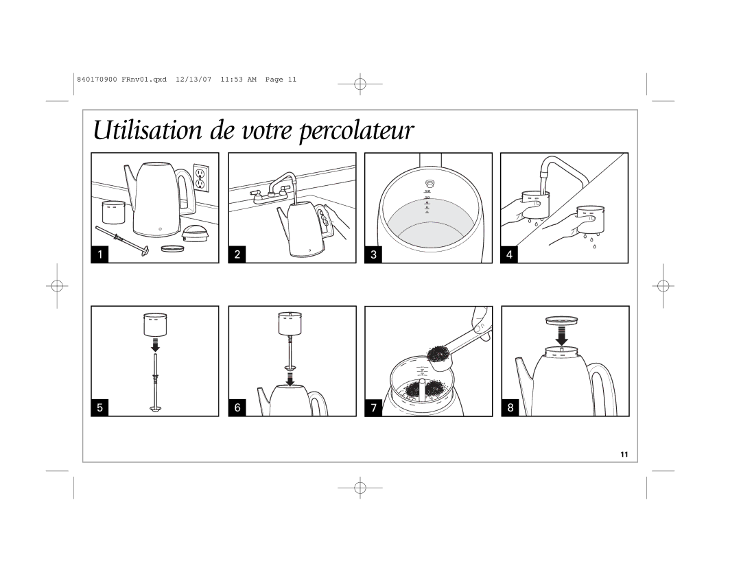 Hamilton Beach 40617, 40619, 40618 manual Utilisation de votre percolateur 